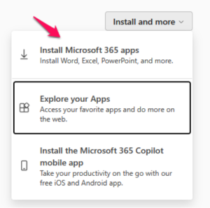 How to install Microsoft 365 Apps via office portal - Oryon Knowledge Base
