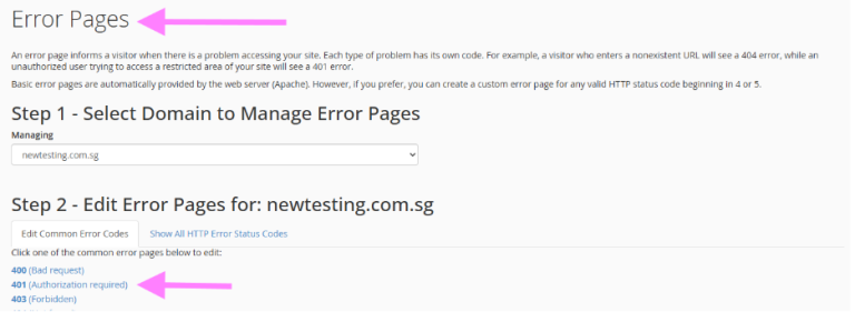 How to Create Custom Error Pages in cPanel - Oryon Knowledge Base